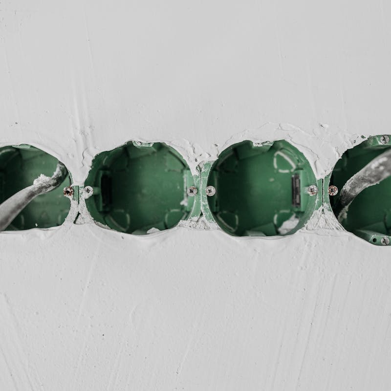 Modern electrical outlet installation with proper wire management